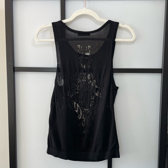 [m] Titika Black Mesh Print Design Activewear Tank Top Breathable & Soft - Picture 4 of 8